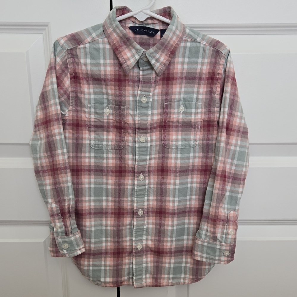 Janie and Jack Boys Button Front Flannel Shirt 5